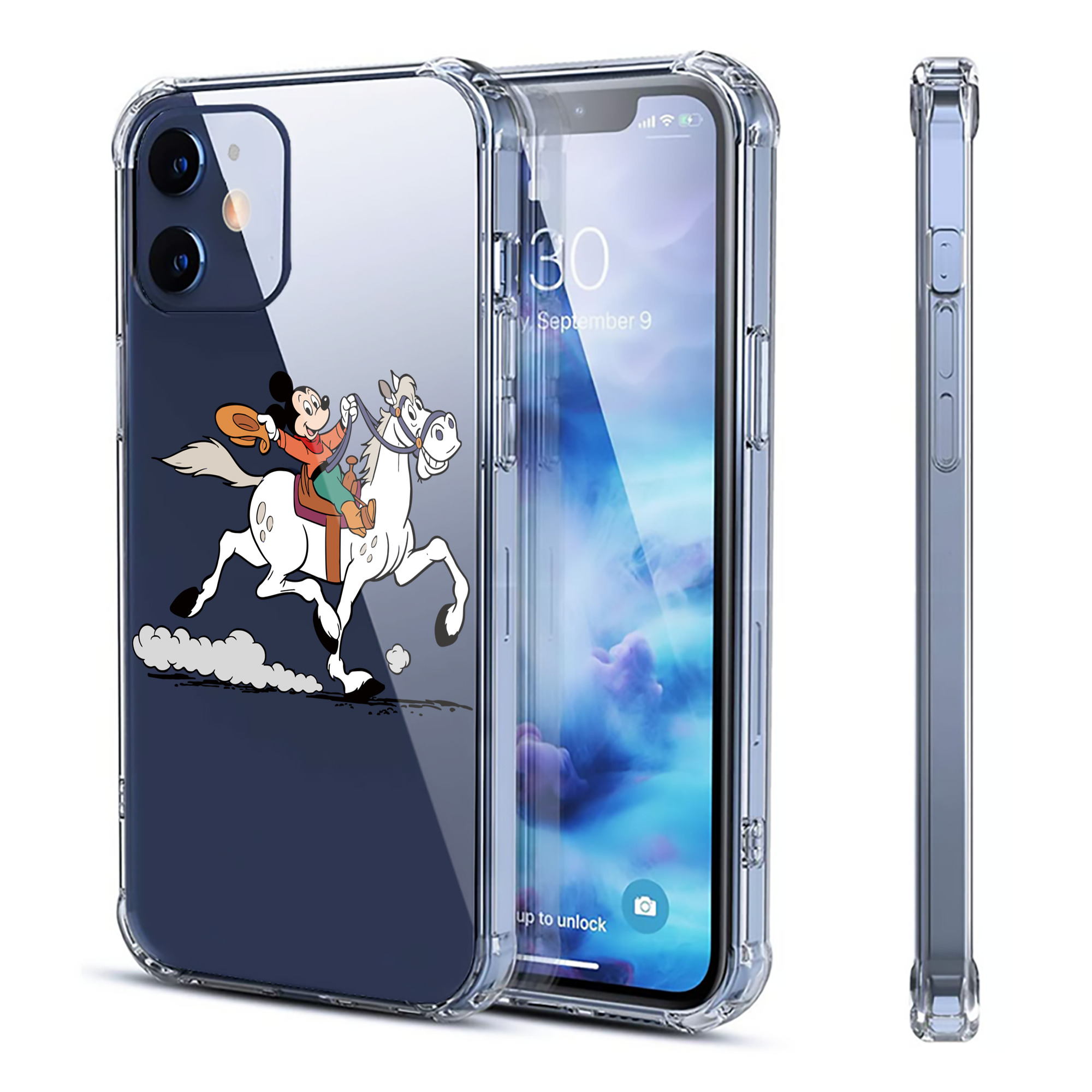（画像用） ミッキーマウス Mickey Mouse 【iPhone 12シリーズ対応】透明スマホケース（クリアソフトケース）